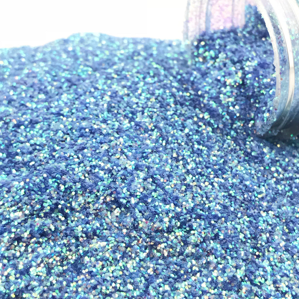 Blue opal fine polyester glitter for art, body, nails and more - PDB Creative Studio