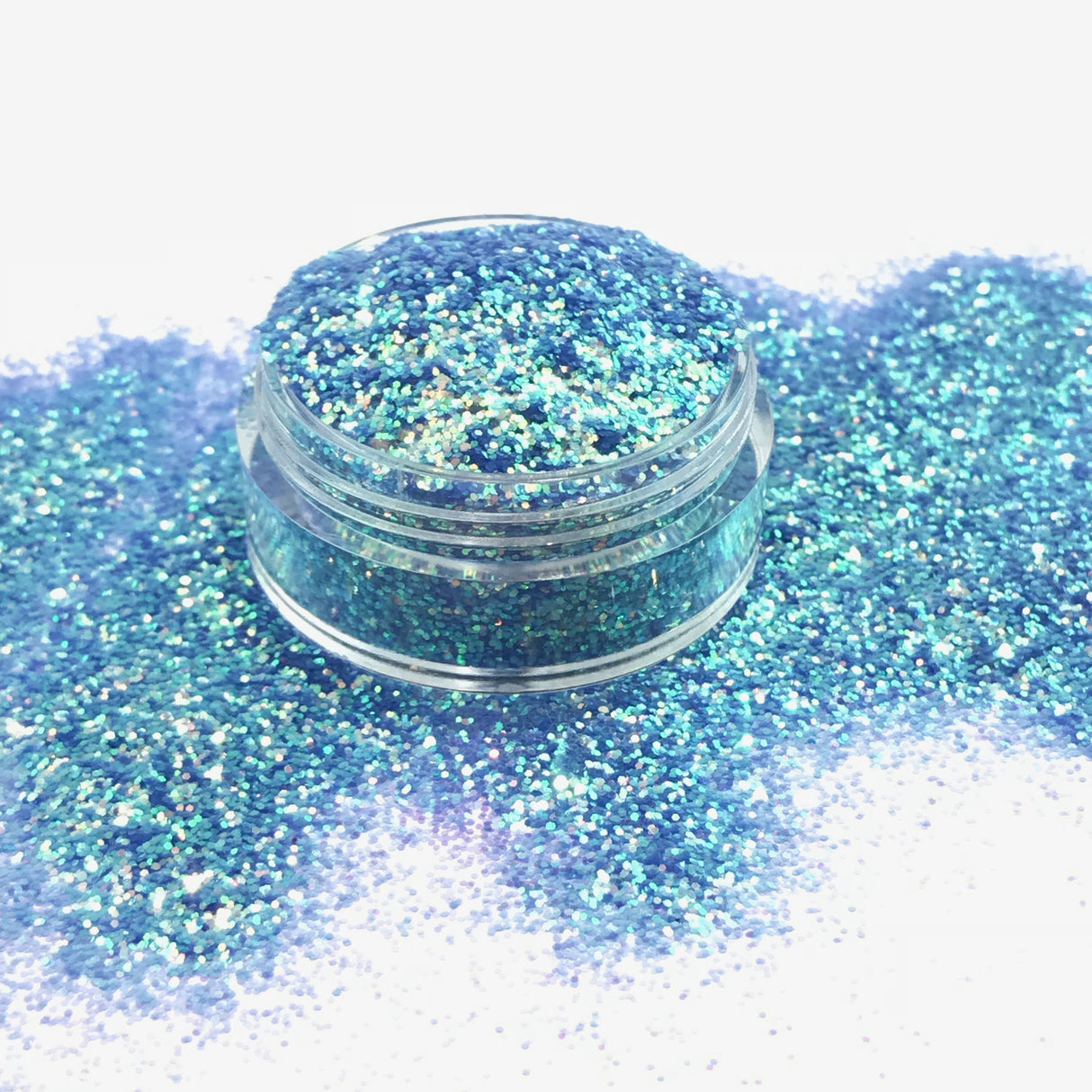 Blue opal fine polyester glitter for art, body, nails and more - PDB Creative Studio