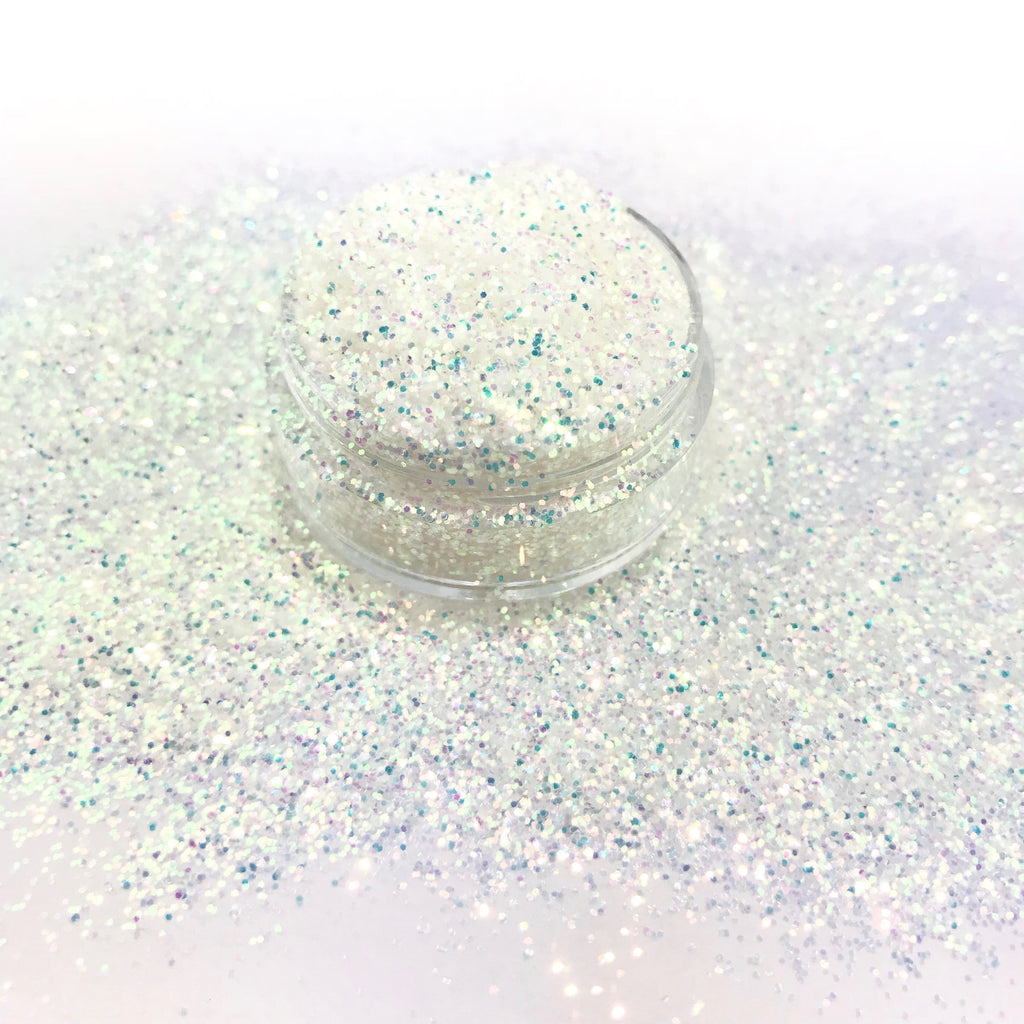white opal fine polyester glitter for art, body,nails and more - PDB Creative Studio