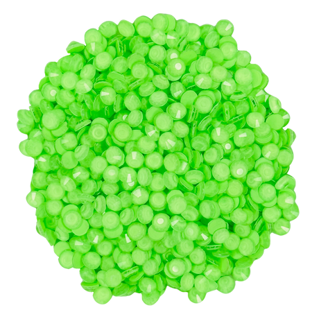 NEON SOLID GREEN - BRIGHT SPRING GREEN Glam Glass® flatback, non hotfix rhinestones for art, body, nails and more - PDB Creative Studio