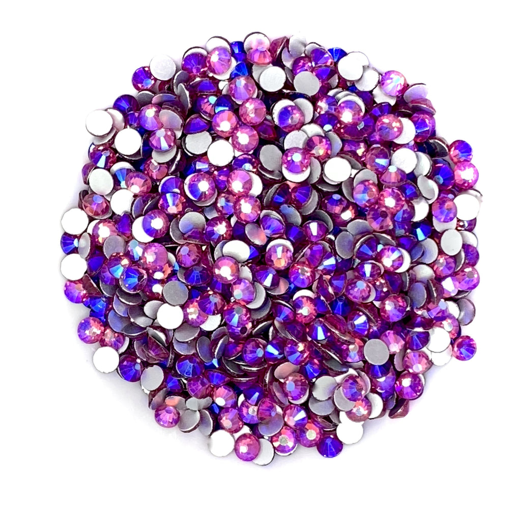 ROSE AB - PINK RED PURPLE Glam Glass® flatback, non hotfix rhinestones for art, body, nails and more - PDB Creative Studio