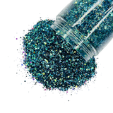 Blue green iridescent custom glitter mix for art, body, nails and more - PDB Creative Studio