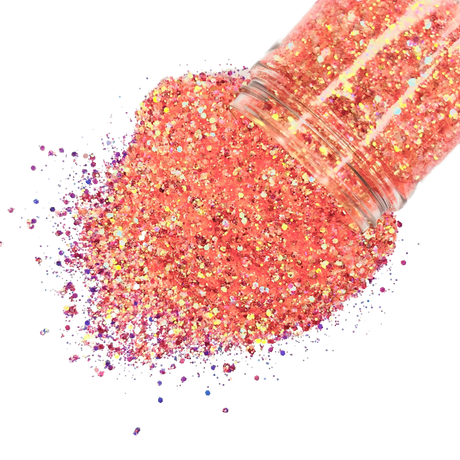 Orange Opal custom multi-size glitter mix for art, body, nails and more - PDB Creative Studio