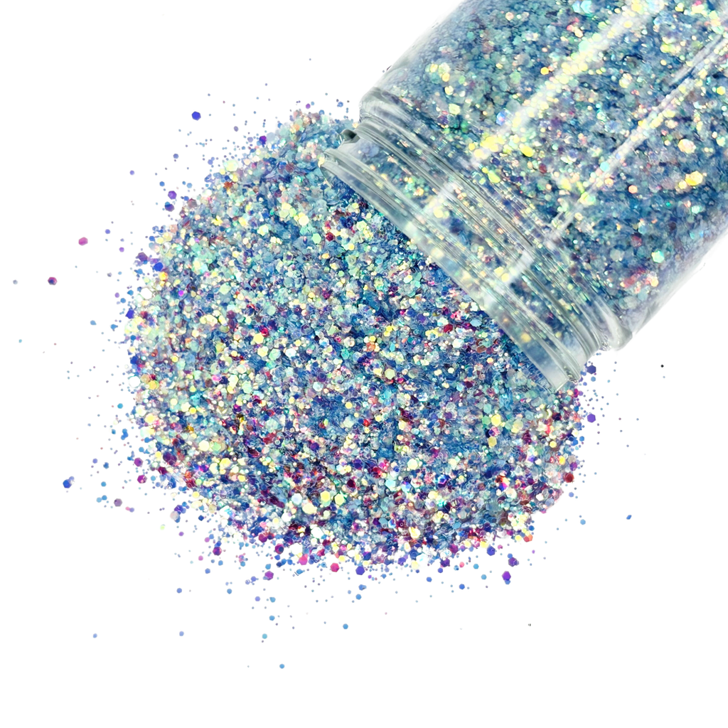 Blue opal custom glitter mix for art, body, nails and more - PDB Creative Studio