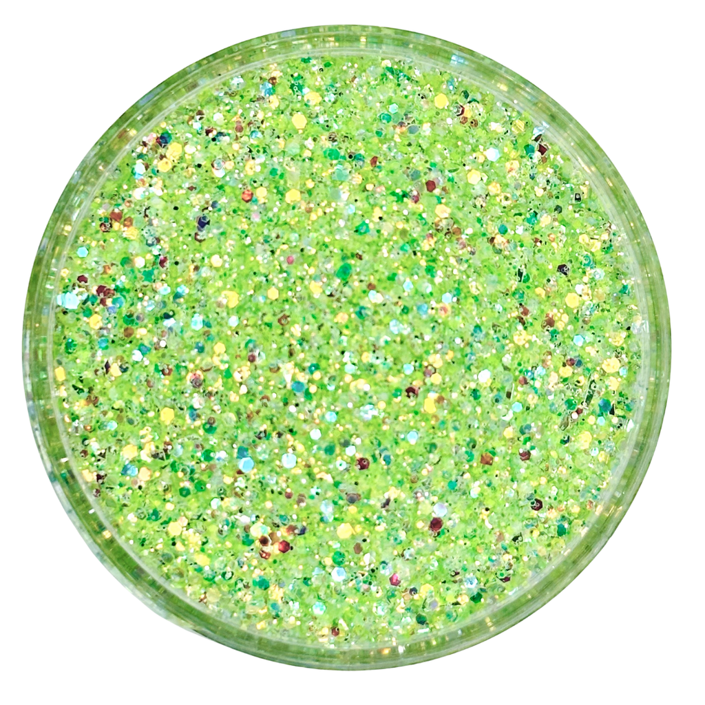 green apple custom glitter mix for art, body, nails and more - PDB Creative Studio