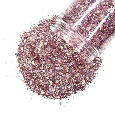 Rose gold custom glitter mix for art, body, nails / PDB Creative Studio