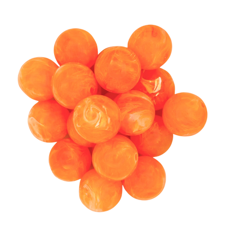 orange acrylic bubblegum beads