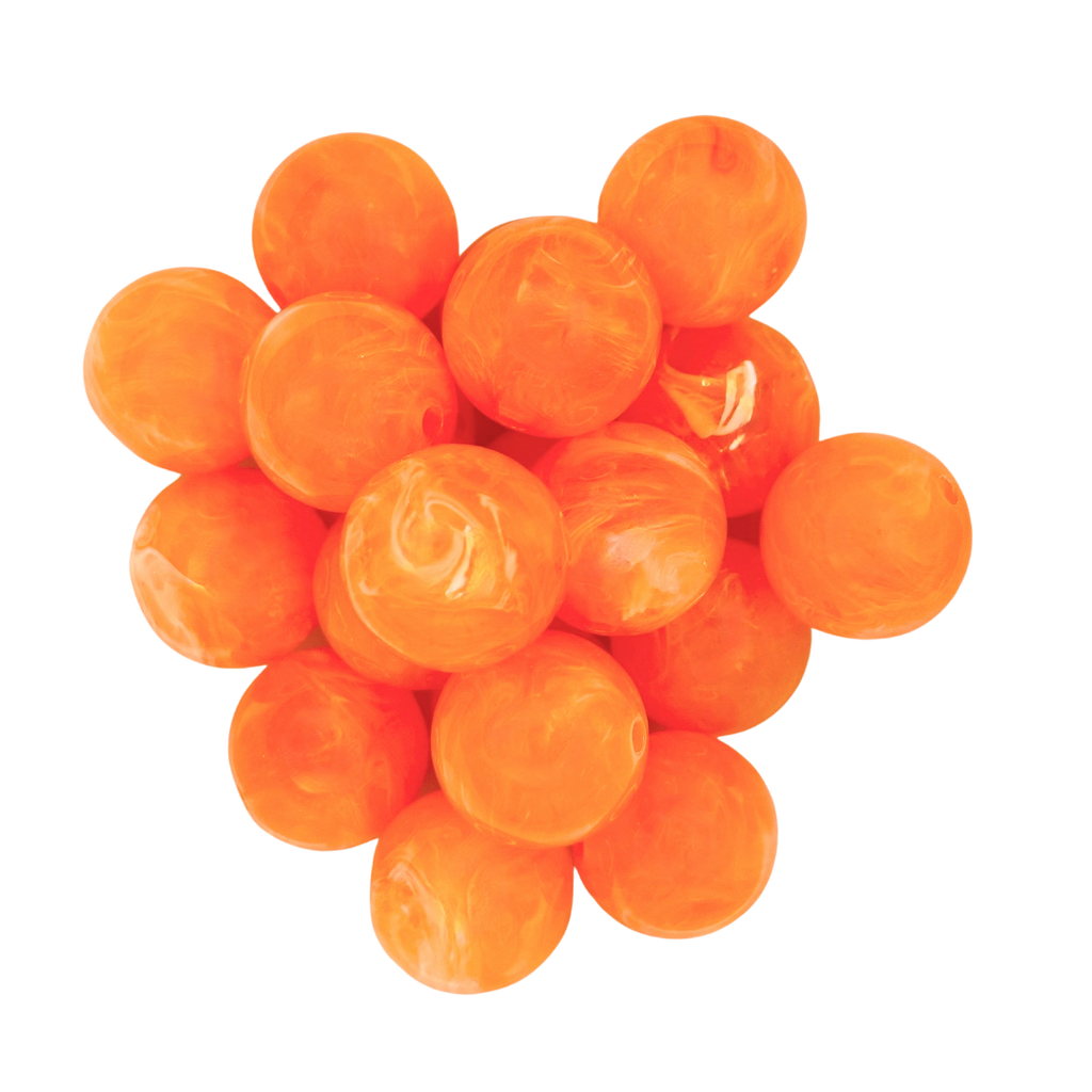 orange acrylic bubblegum beads