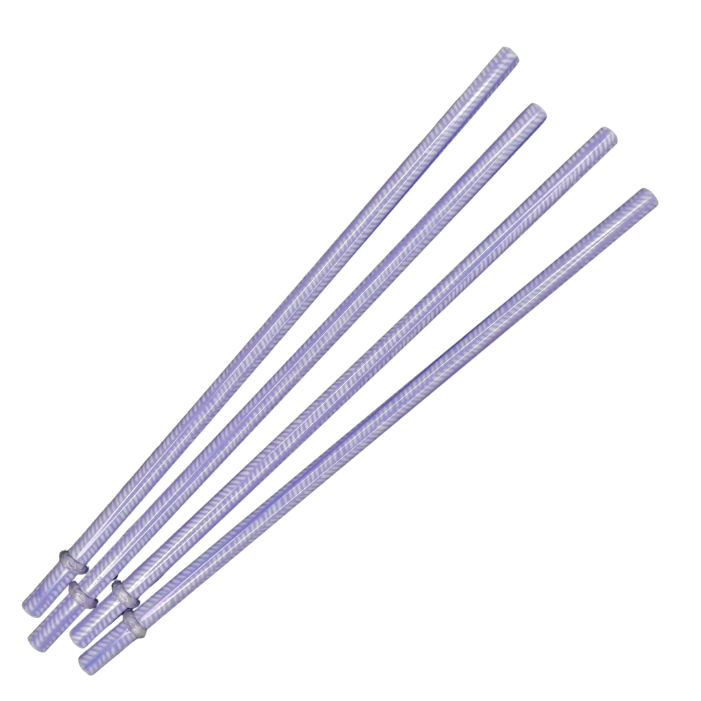purple herringbone reusable acrylic straws