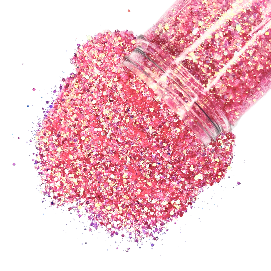 Pink opal custom glitter mix for art, body, nails and more - PDB Creative Studio