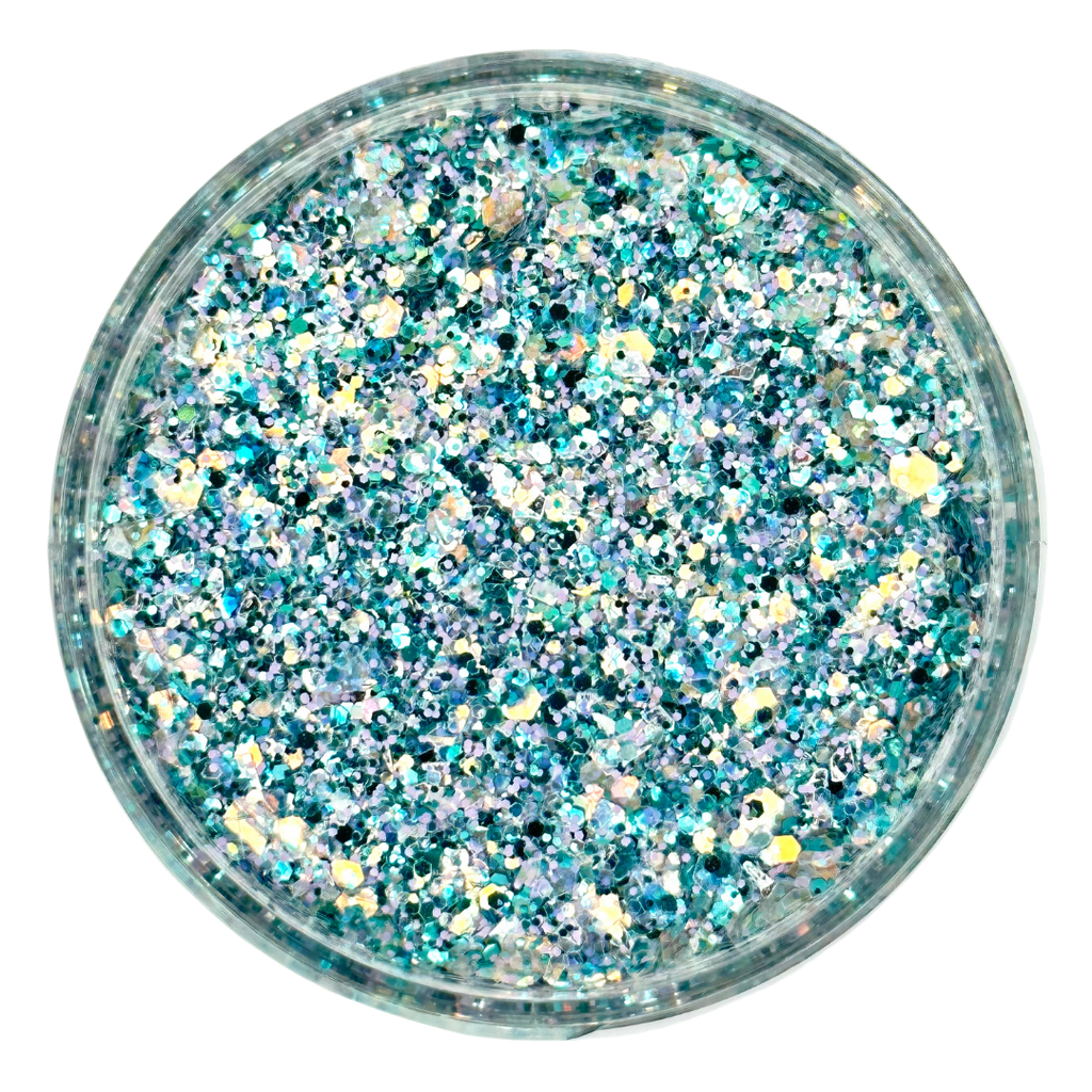 Blue opal custom glitter mix for art, body, nails / PDB Creative Studio