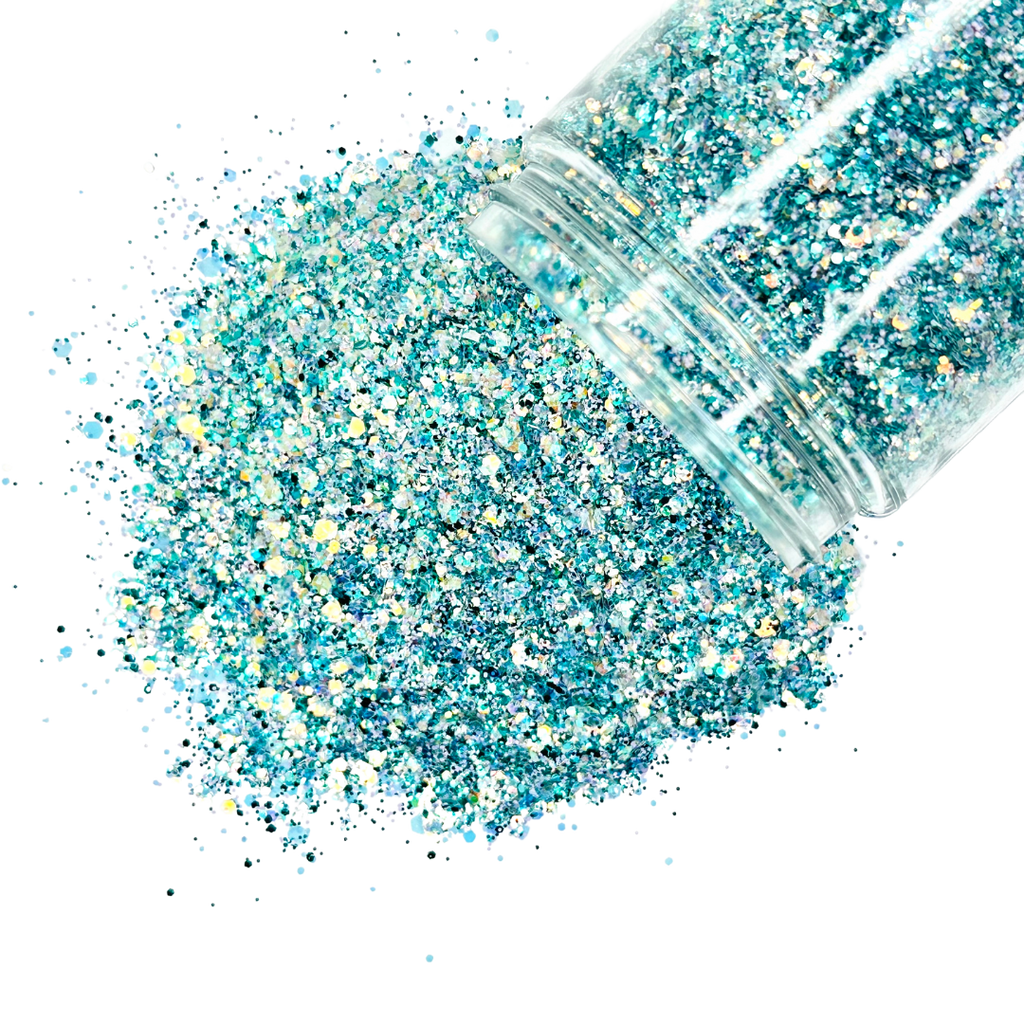 Blue opal custom glitter mix for art, body, nails / PDB Creative Studio