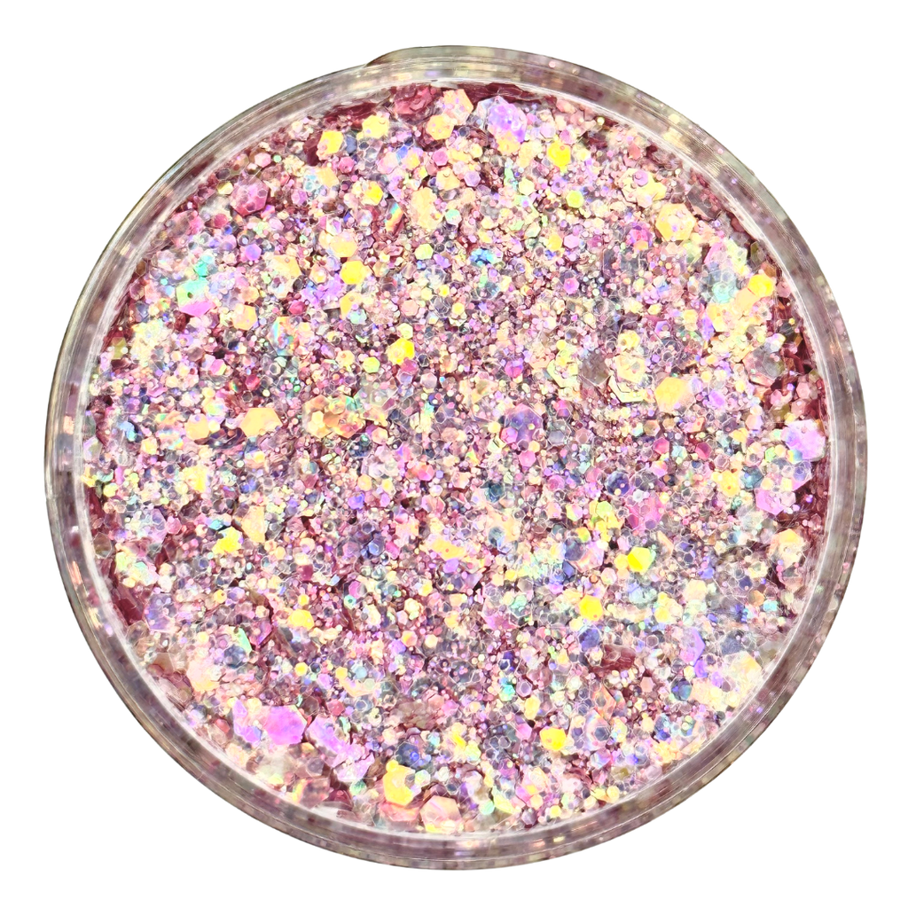 Rose gold opal custom multi-size glitter mix for art, body, nails and more - PDB Creative Studio