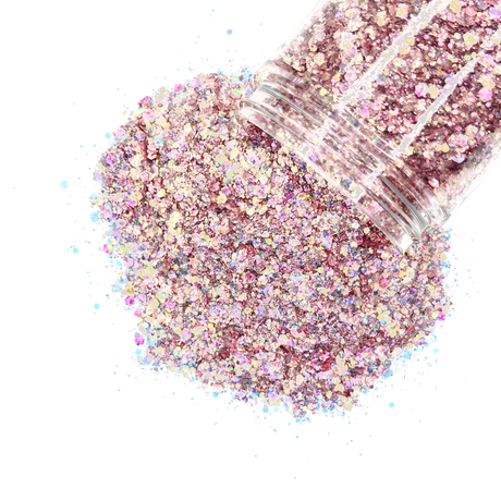 Rose gold opal custom multi-size glitter mix for art, body, nails and more - PDB Creative Studio