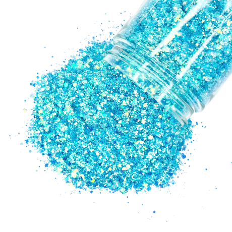 blue opal custom multi-size chunky glitter mix for art, nails, body and more - PDB Creative Studio