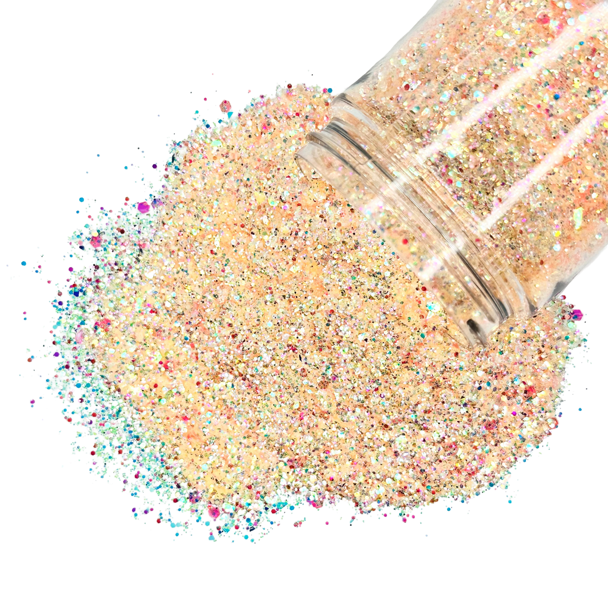 Peach custom multi-size glitter mix for art, body, nails and more - PDB Creative Studio