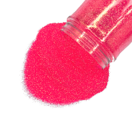 hot pink polyester glitter for art, body, nails and more - PDB Creative Studio