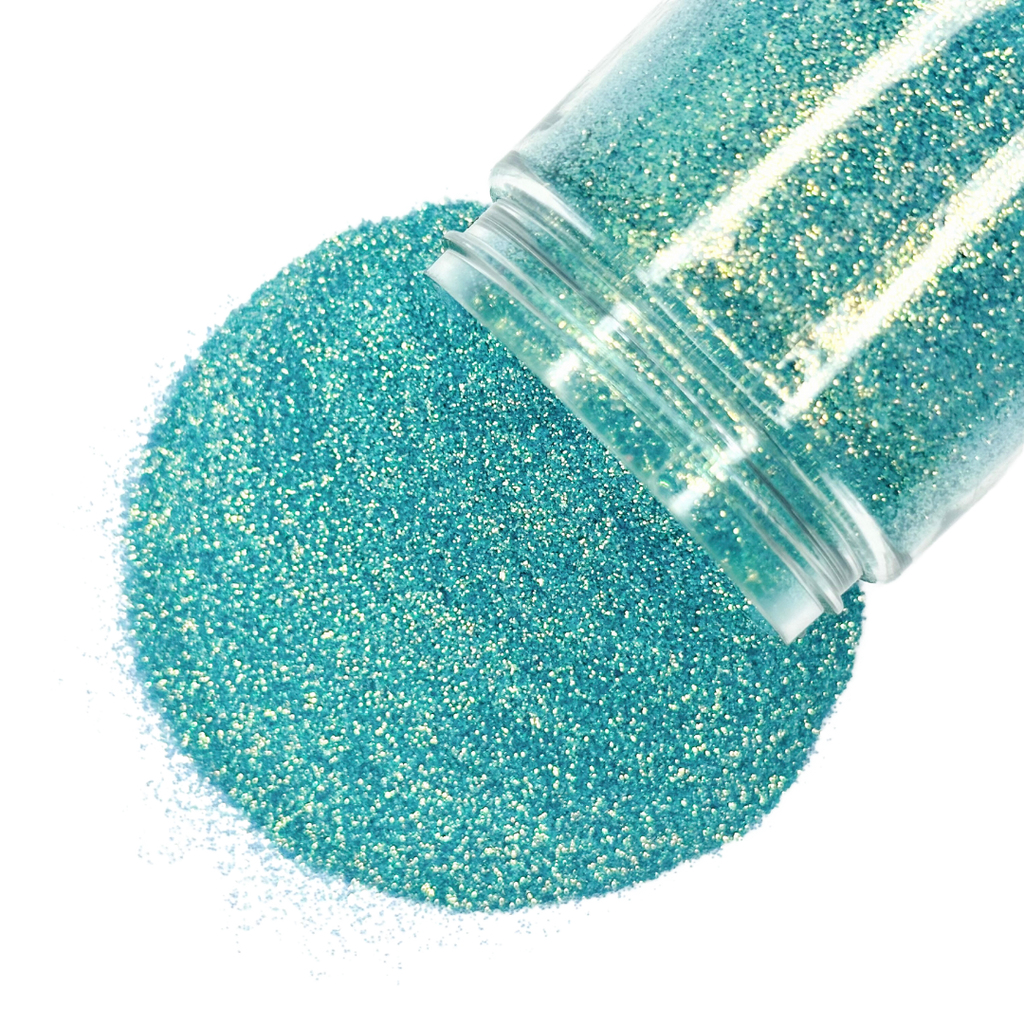 Green blue extra fine polyester glitter for art, body, nails and more - PDB Creative Studio