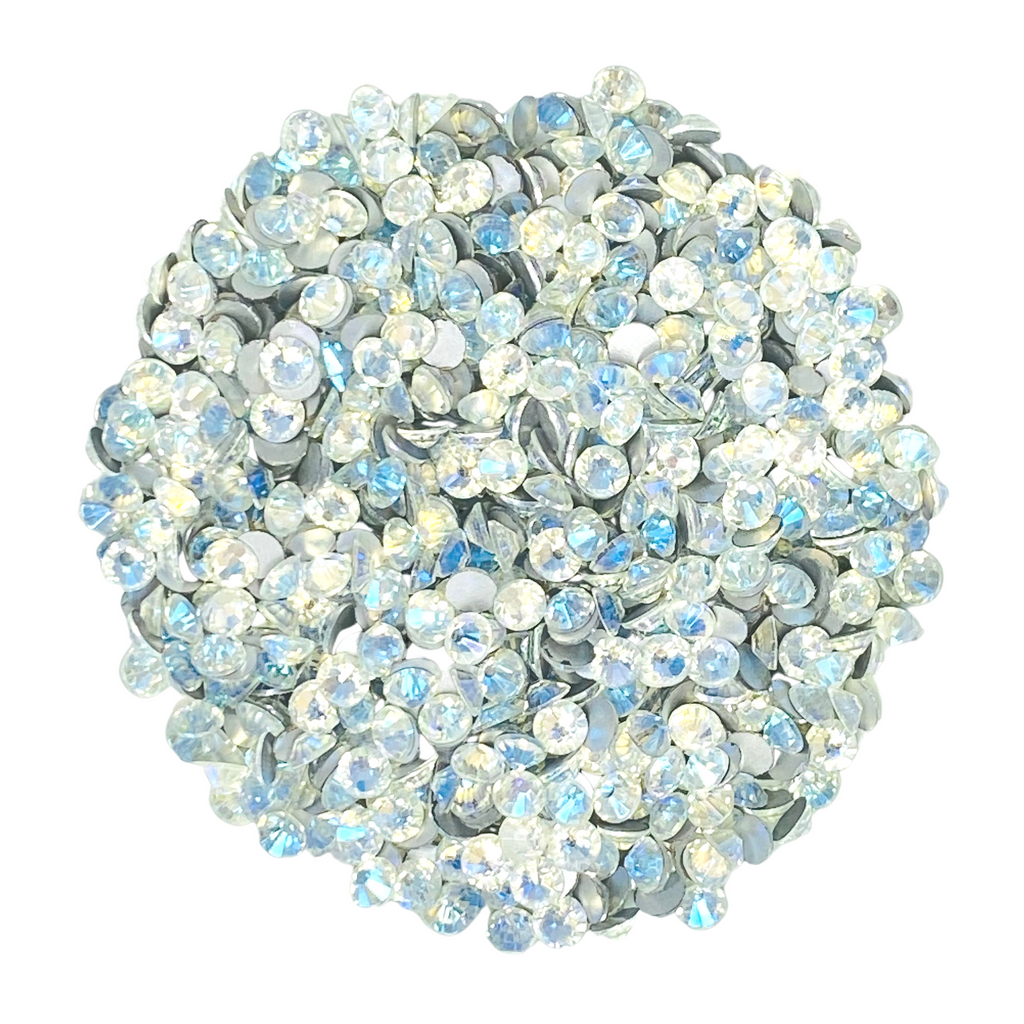 MOON SHADE - CLEAR WHITE BLUE Glam Glass® flatback, non hotfix rhinestones for art, body, nails and more - PDB Creative Studio