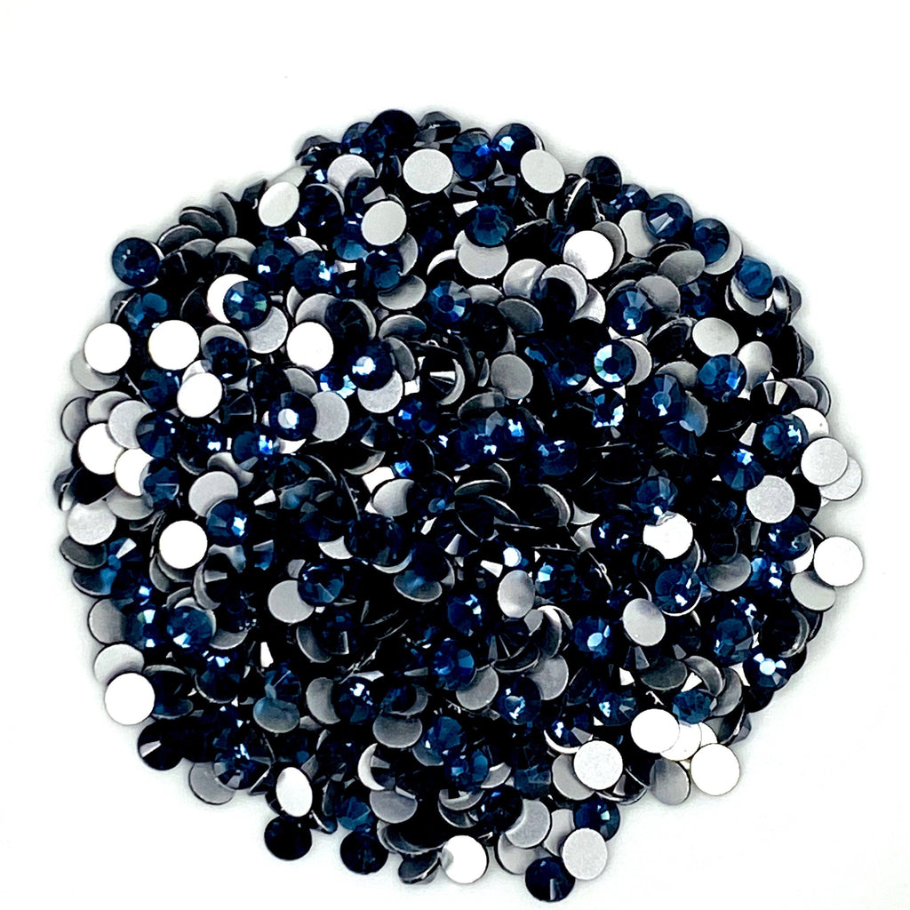 MONTANA - DARK BLUE Glam Glass® flatback, non hotfix rhinestones for art, body, nails and more - PDB Creative Studio