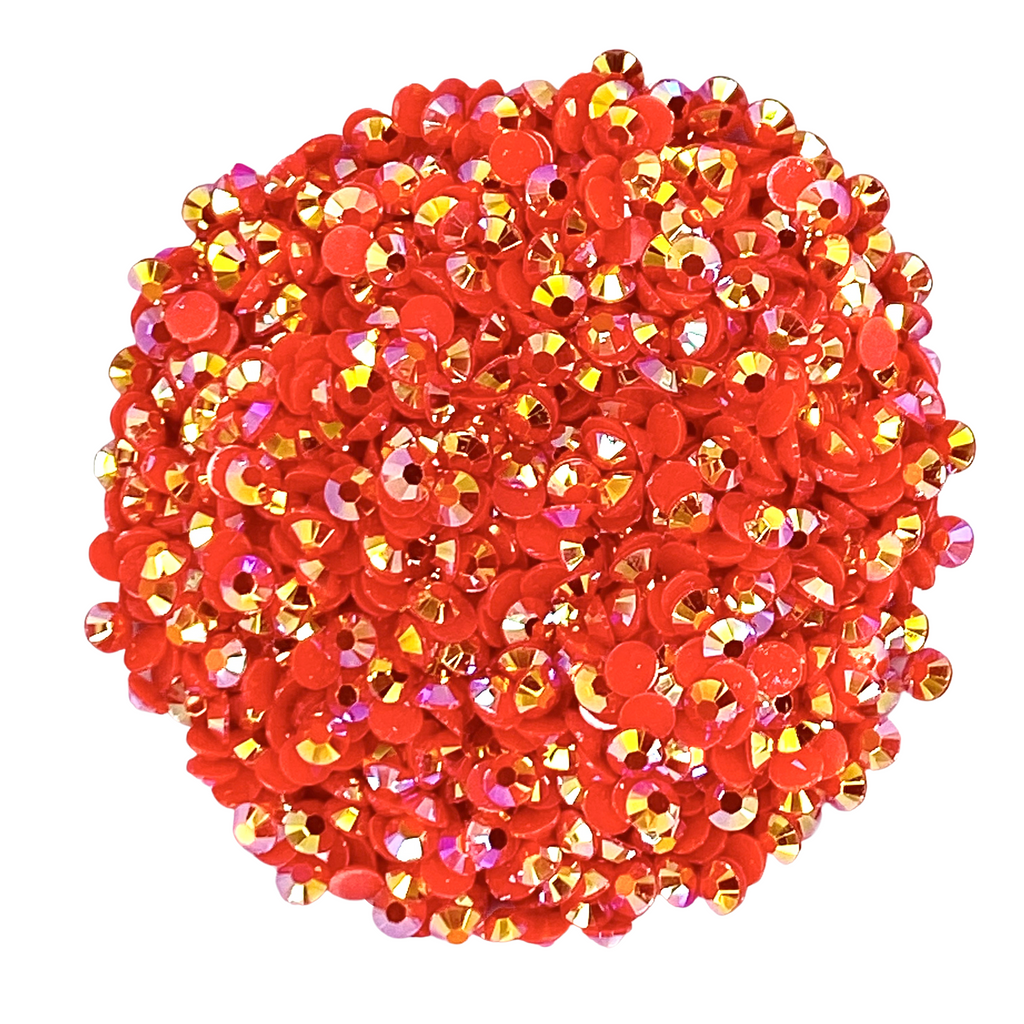 SIAM AB RED JELLY RESIN flat back, non hotfix rhinestones for art, body, nails and more - PDB Creative Studio