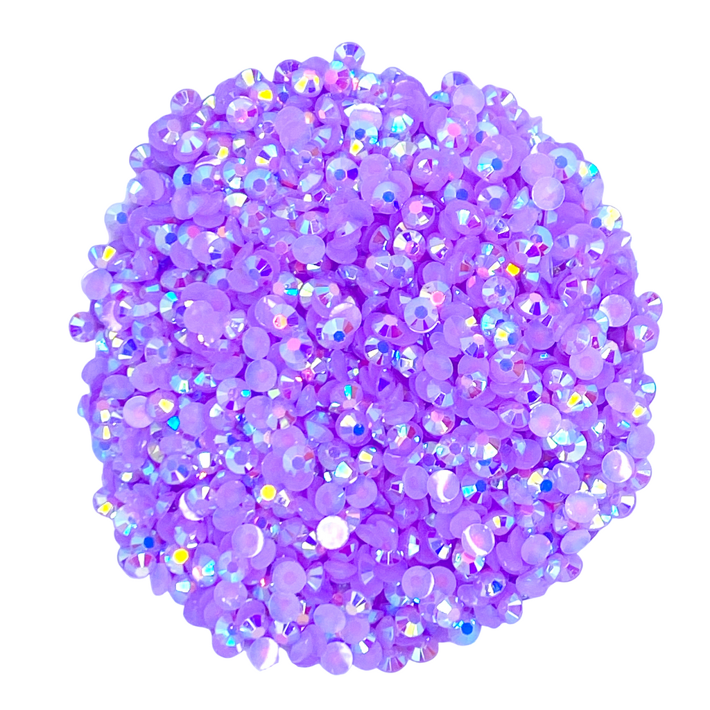 LIGHT AMETHYST AB JELLY RESIN flat back, non hotfix rhinestones for art, body, nails and more - PDB Creative Studio