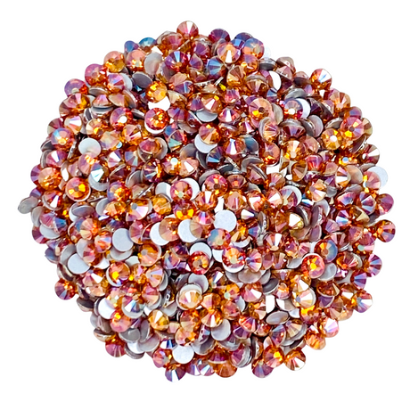 AMBER - GOLD ORANGE BROWN Glam Glass® flatback, non hotfix rhinestones for art, body, nails and more - PDB Creative Studio