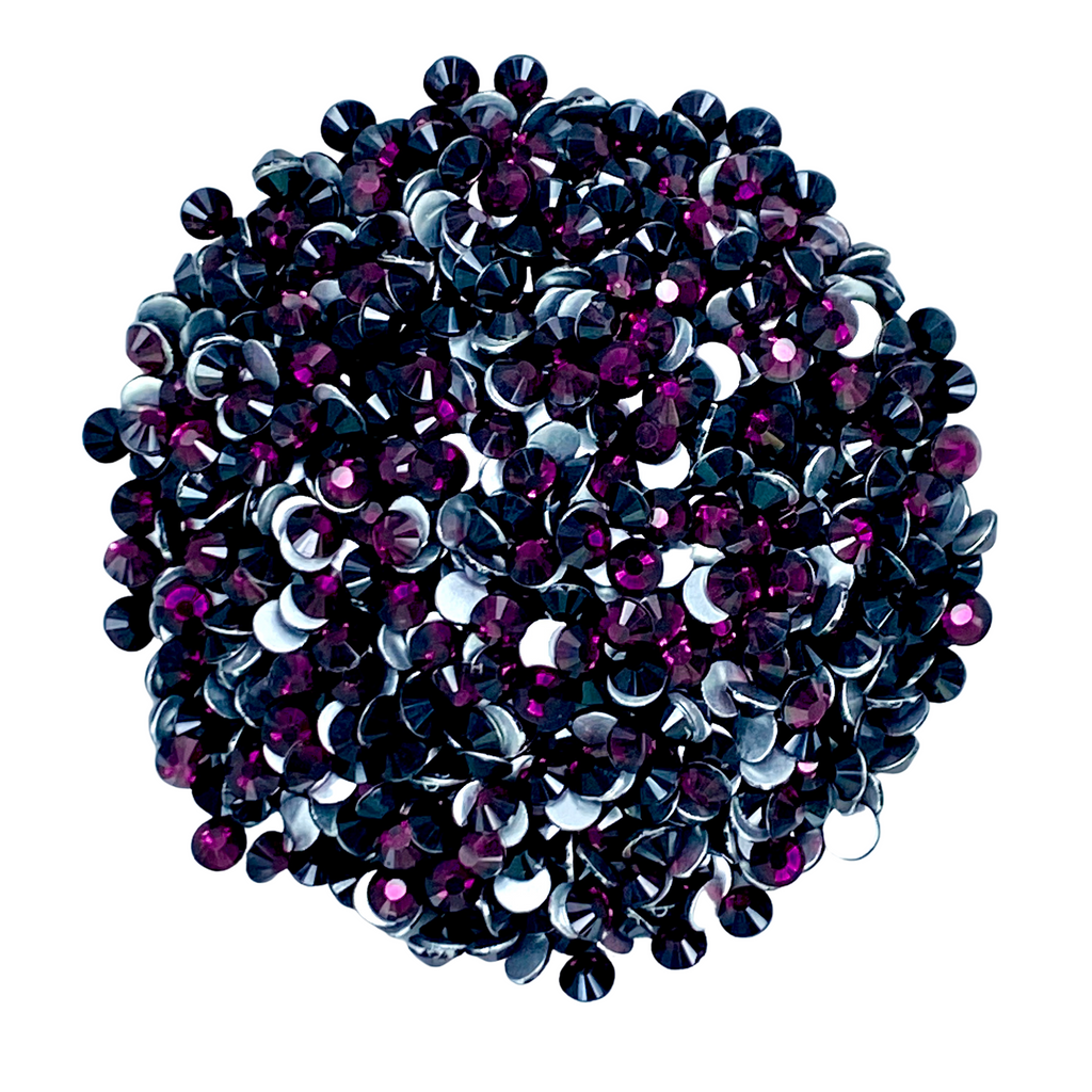 Amethyst purple Glam Glass® flatback non hotfix rhinestones for art, body, nails and more - PDB Creative Studio