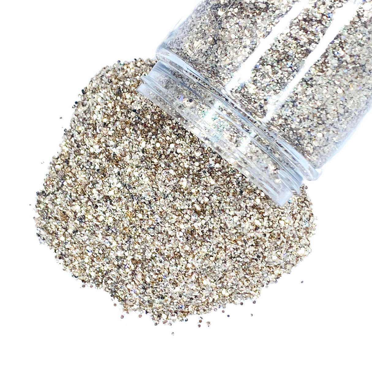 gold multi size chunky custom glitter mix for art, body, nails and more - PDB Creative Studio