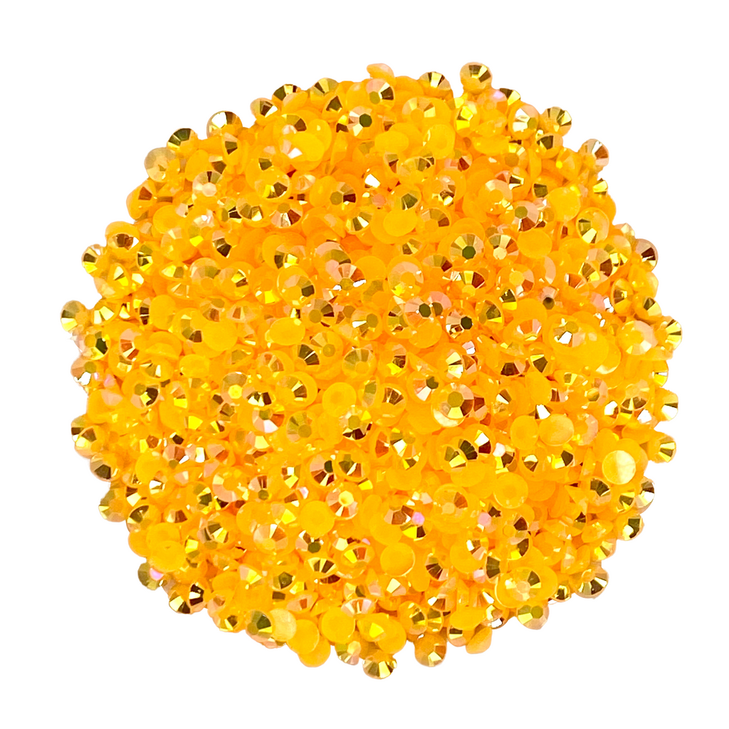 ORANGE RED AB JELLY RESIN flat back, non hotfix rhinestones for art, body, nails and more - PDB Creative Studio