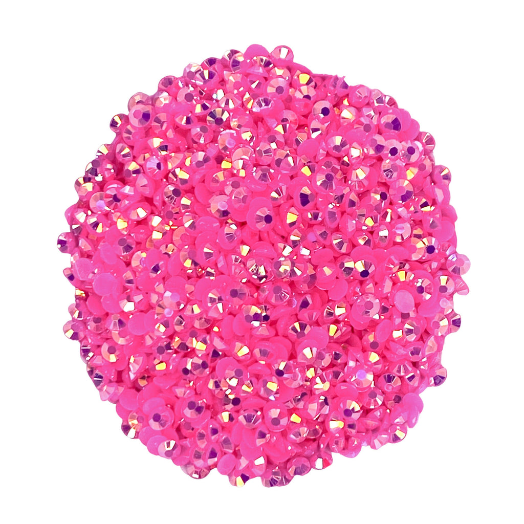 ROSE PINK AB JELLY RESIN flat back, non hotfix rhinestones for art, body, nails and more - PDB Creative Studio