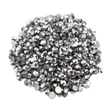 SILVER - SOLID METALLIC SILVER Glam Glass® flatback, non hotfix rhinestones for art, body, nails and more - PDB Creative Studio