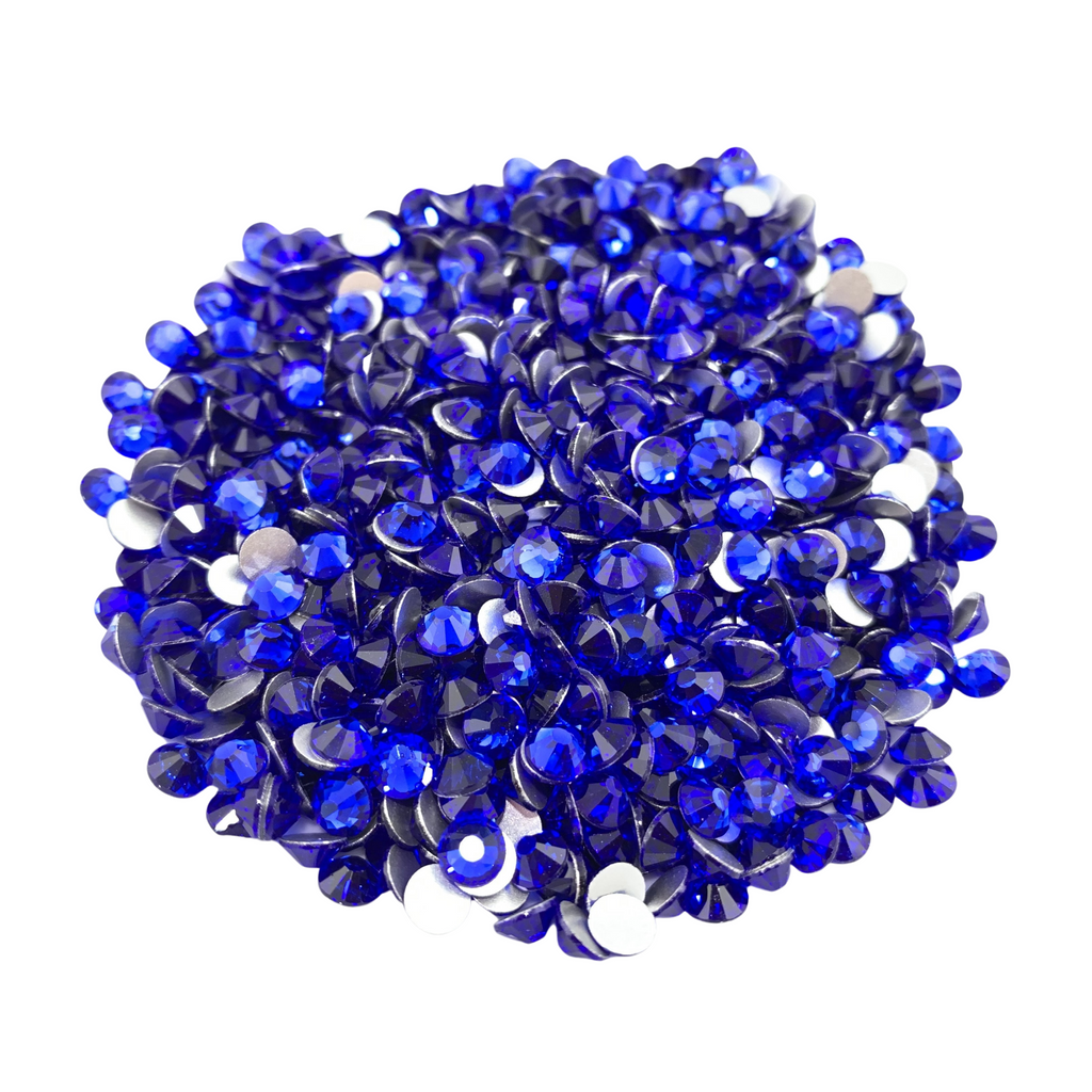 SAPPHIRE - DARK BLUE Glam Glass® flatback, non hotfix rhinestones for art, body, nails and more - PDB Creative Studio