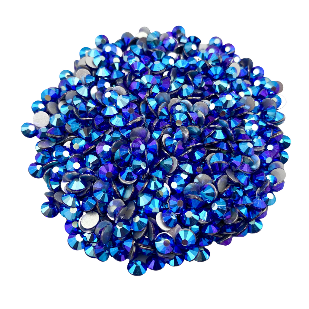 SAPPHIRE AB - BLUE PURPLE AB Glam Glass® flatback, non hotfix rhinestones for art, body, nails and more - PDB Creative Studio