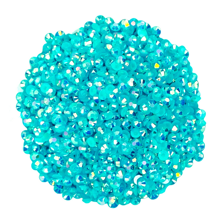 BLUE ZIRCON AB JELLY RESIN flat back, non hotfix rhinestones for art, body, nails and more - PDB Creative Studio