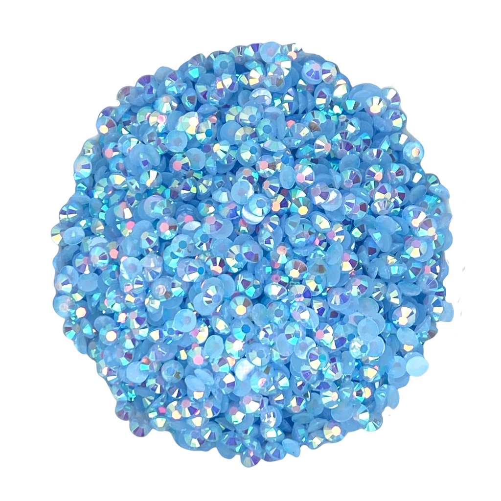 LT SAPPHIRE BLUE AB JELLY RESIN flat back, non hotfix rhinestones for art, body, nails and more - PDB Creative Studio