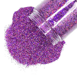 Super holographic purple polyester glitter for art, body, nails and more - PDB Creative Studio