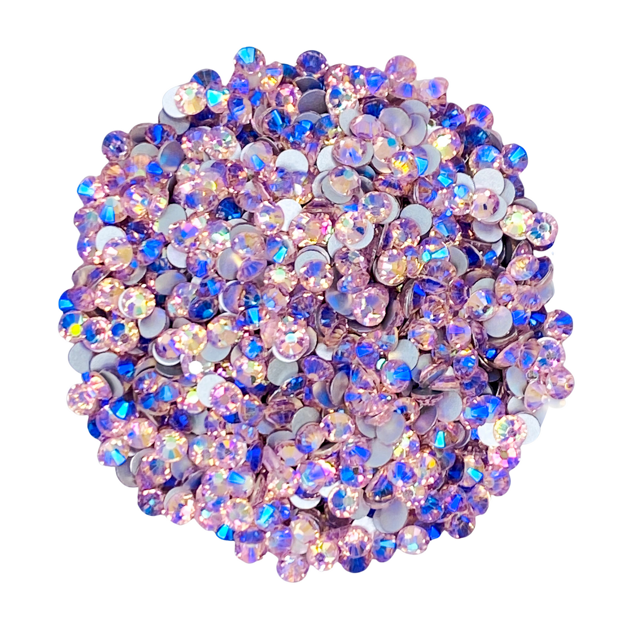 LT ROSE AB - LIGHT PINK GOLD PURPLE Glam Glass® flatback, non hotfix rhinestones for art, body, nails and more - PDB Creative Studio