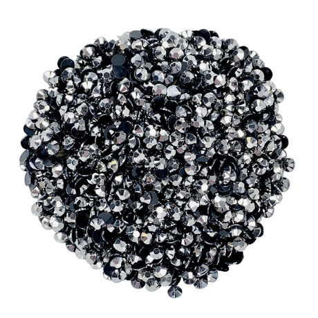 HEMATITE GREY SILVER JELLY RESIN flat back, non hotfix rhinestones for art, body, nails and more - PDB Creative Studio