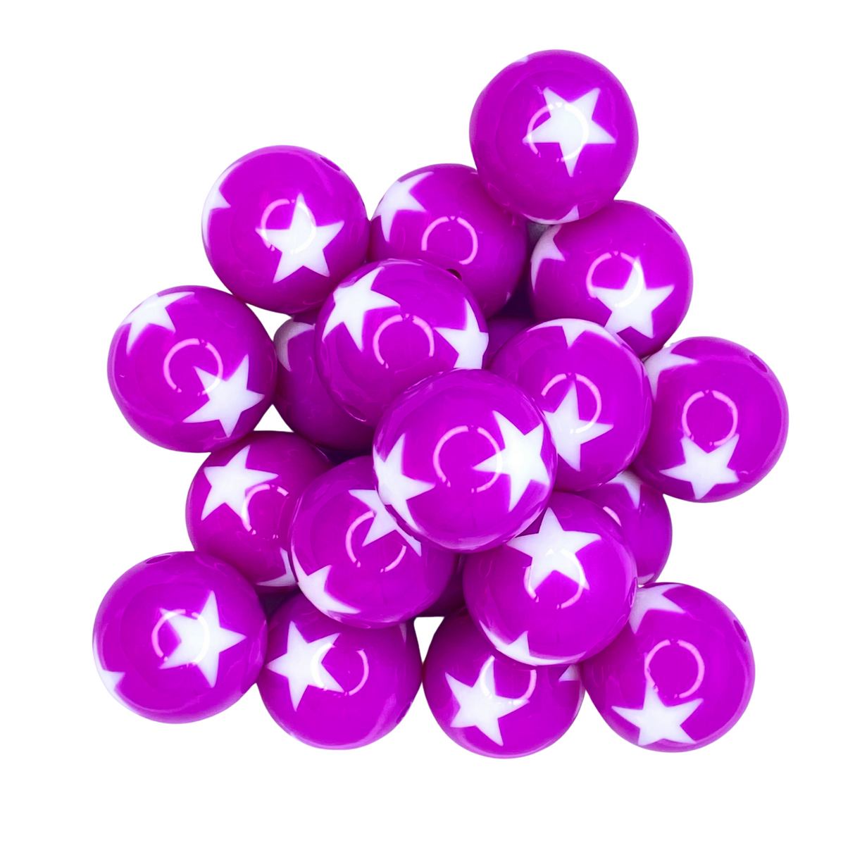 PURPLE/WHITE STAR 20mm - 11354