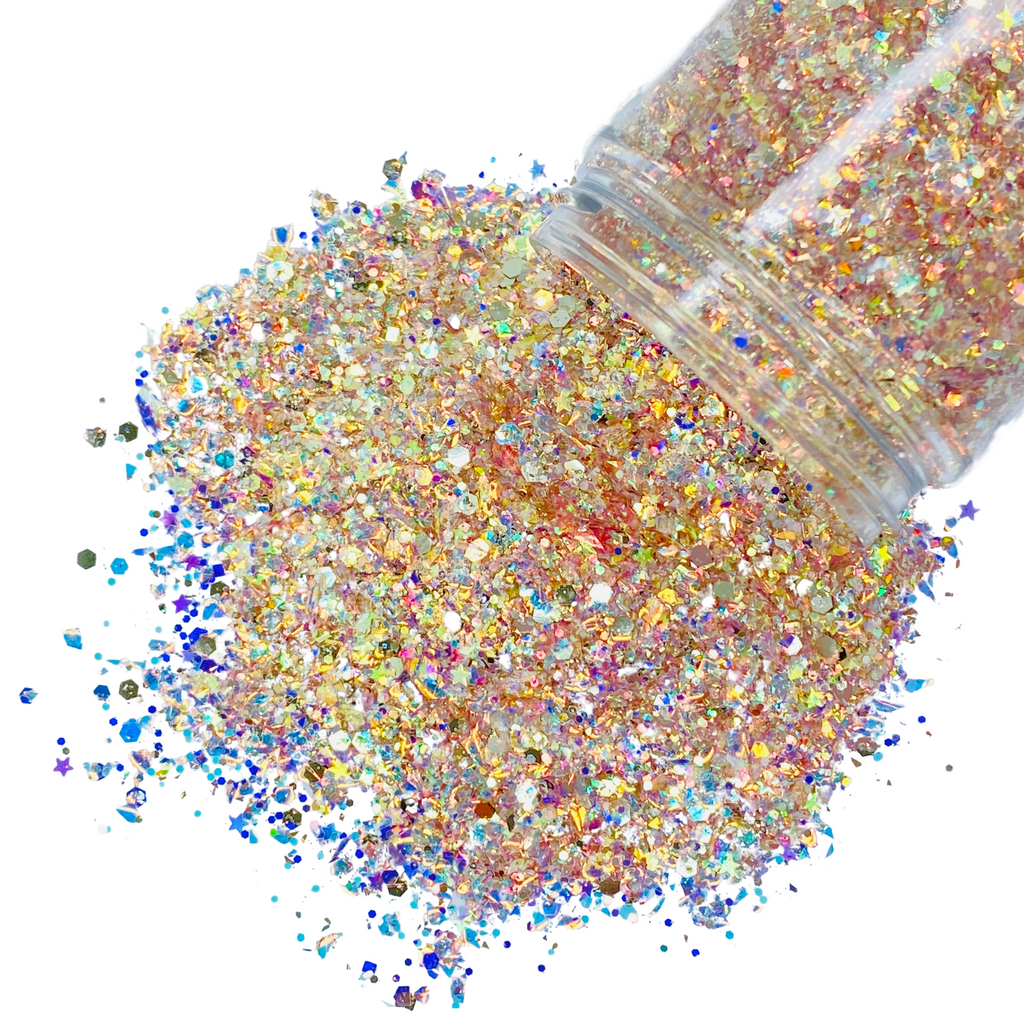 gold opal custom glitter mix for body, art, nails and more - PDB Creative Studio