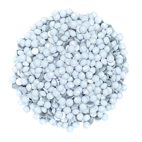 CHALK WHITE - SOLID WHITE Glam Glass® flatback, non hotfix rhinestones for art, body, nails and more - PDB Creative Studio