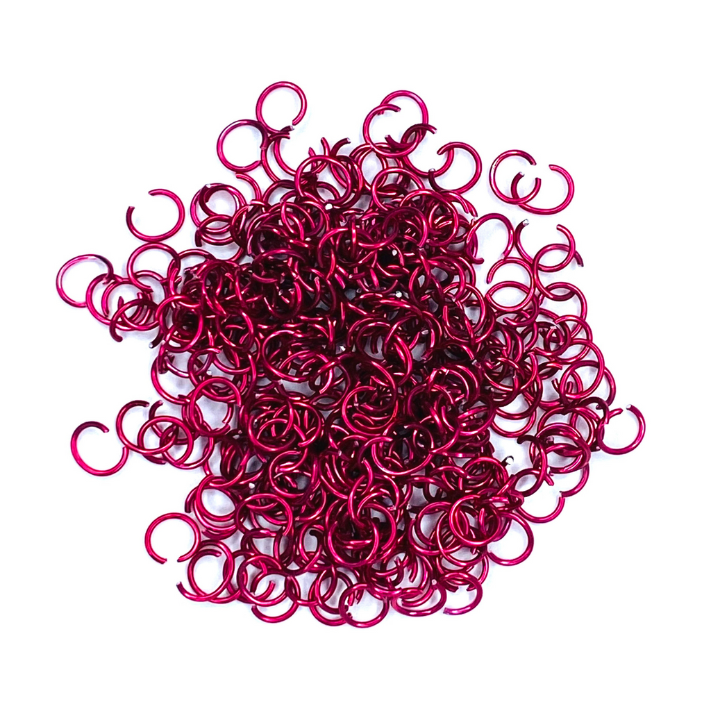 MAROON JUMP RINGS - RED PURPLE METAL JUMP RINGS for bracelets, jewelry making, crafts, and more - PDB Creative Studio
