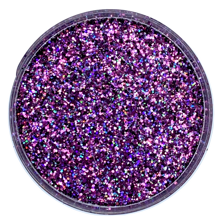 deep purple holographic custom multi-size glitter mix for art, body, nails and more - PDB Creative Studio