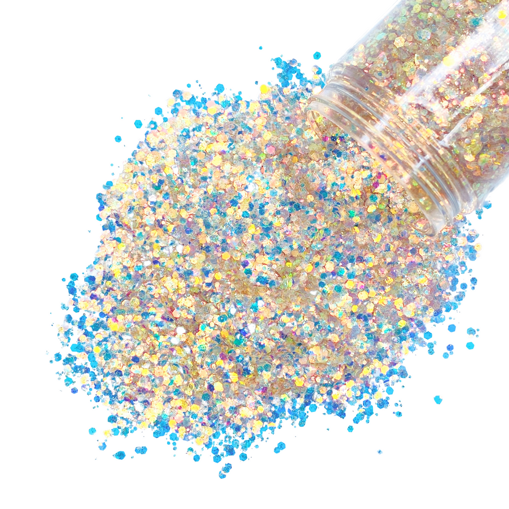 Golden opal chunky glitter mix for art, body, nails and more - PDB Creative Studio