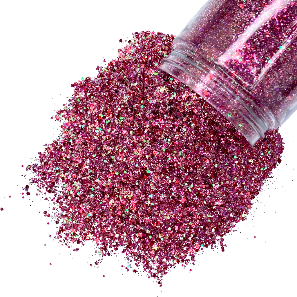 Red purple iridescent custom glitter mix for art, body, nails and more - PDB Creative Studio