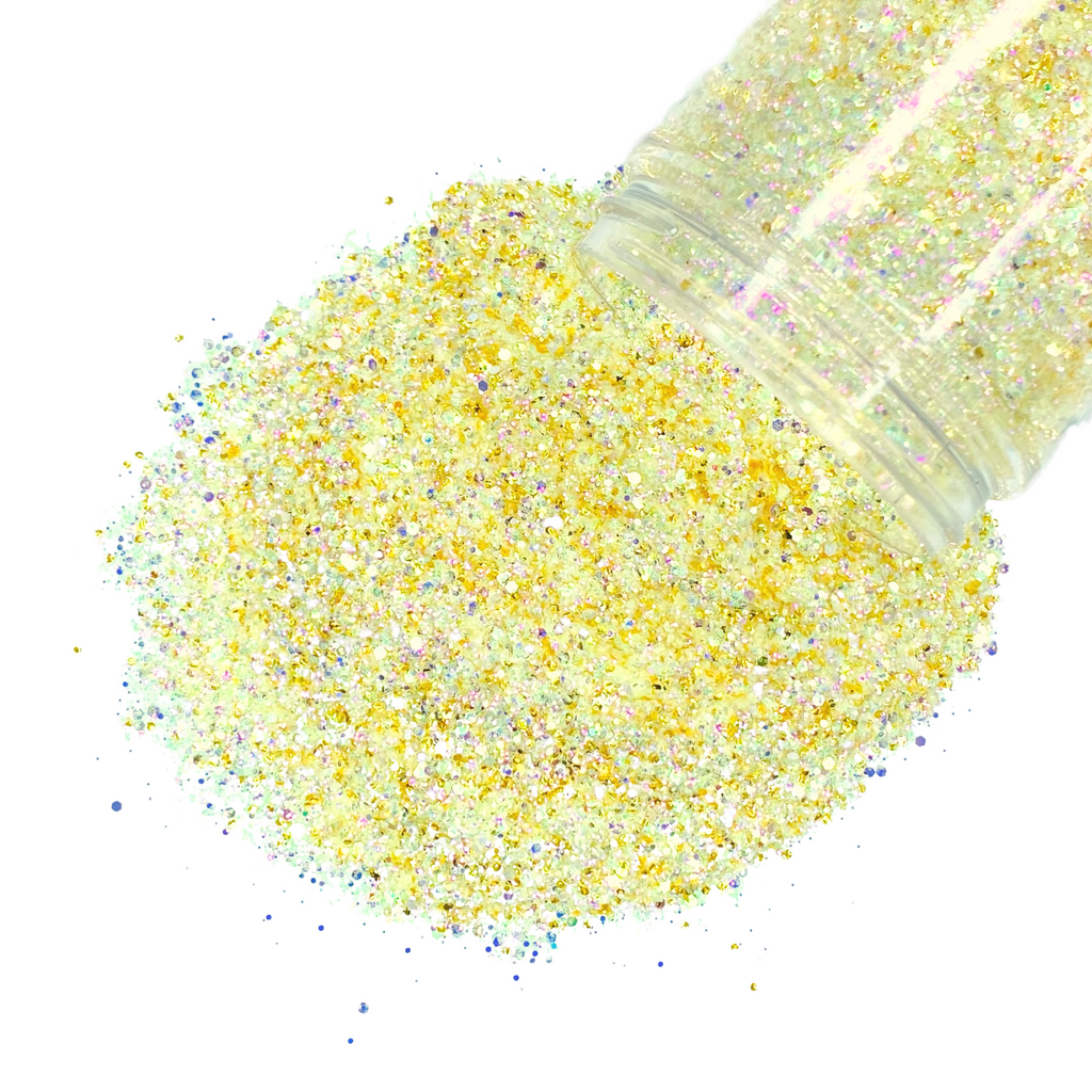 Yellow Gold opal custom glitter mix for art, body, nails / PDB Creative Studio