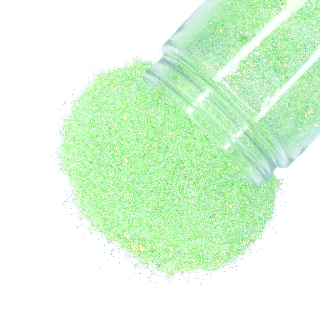 Lime pastel green with gold custom glitter mix for art, body, nails and more - PDB Creative Studio