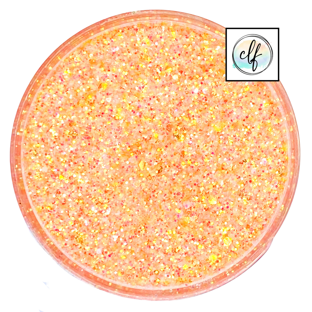 Pastel orange coral custom glitter mix for art, body, nails and more - PDB Creative Studio