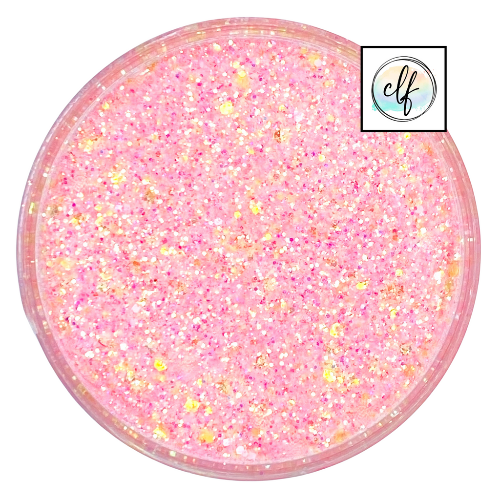 Pastel pink and gold custom glitter mix for art, body, nails and more - PDB Creative Studio